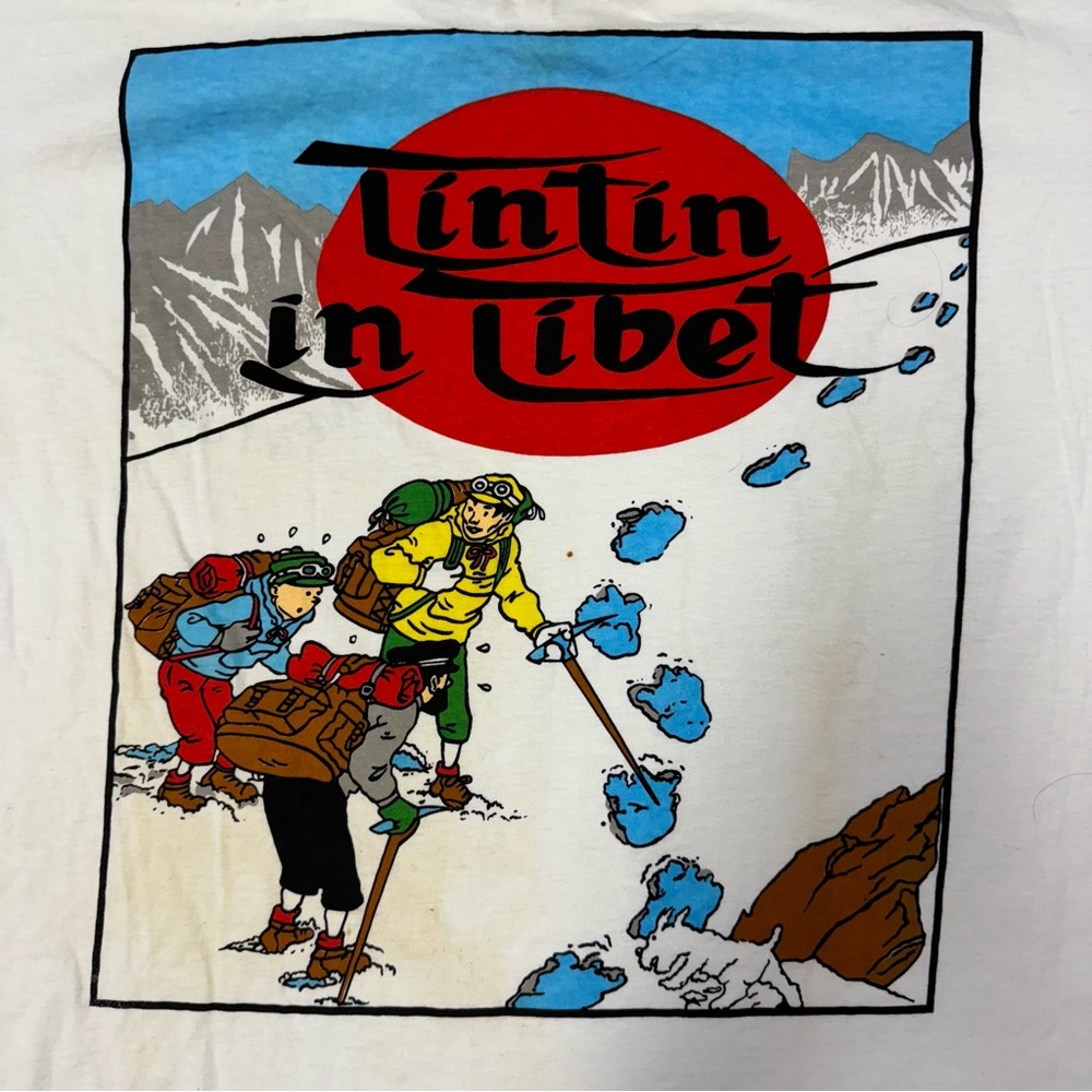 The Adventures of Tin Tin in Tibet T-Shirt men’s size MED comic herge moebius